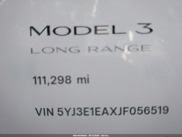 Tesla Model 3 Long Range/mid Range 2018 5YJ3E1EAXJF056519 Image 16