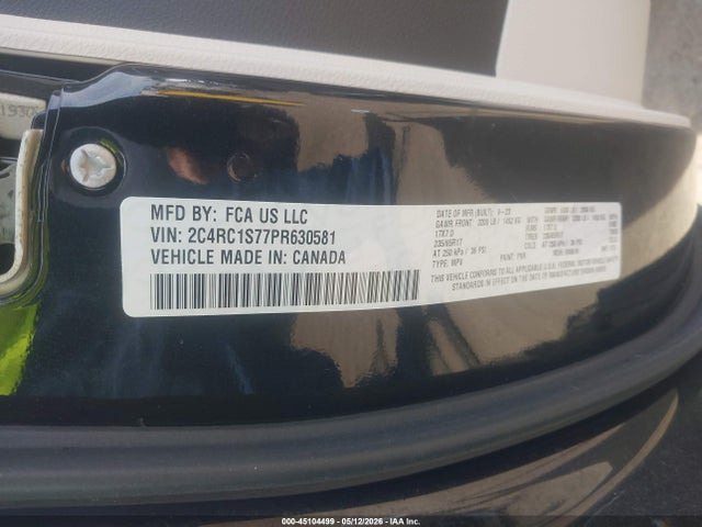 Продажа на аукционе авто 2023 Chrysler Pacifica Hybrid Limited, vin: 2C4RC1S77PR630581, номер лота: 45104499