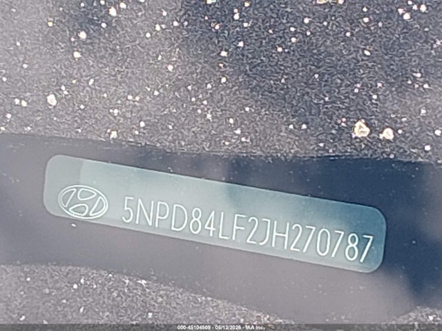 45104509 :رقم المزاد ، 5NPD84LF2JH270787 vin ، 2018 Hyundai Elantra Sel مزاد بيع