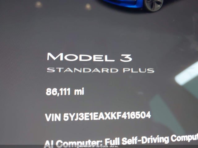 Aukcja sprzedaży 2019 Tesla Model 3 Long Range/mid Range/standard Range/standard Range Plus, vin: 5YJ3E1EAXKF416504, numer aukcji: 45104739