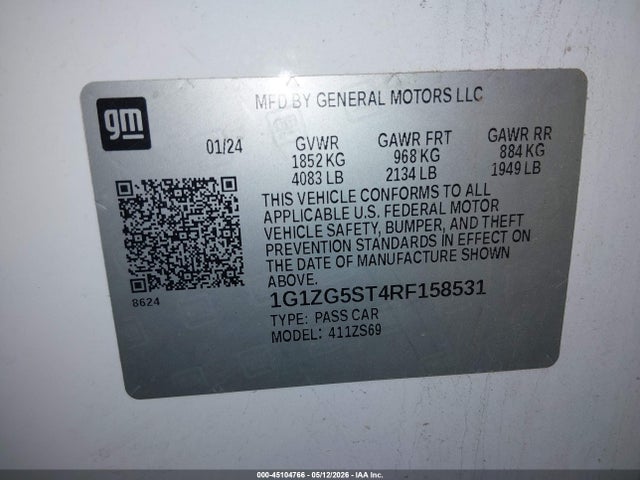 1G1ZG5ST4RF158531 Chevrolet Malibu Fwd Rs
