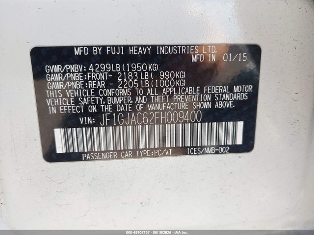 Subaru Impreza 2.0i Premium 2015 JF1GJAC62FH009400 Image 9