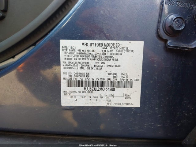 Продаж на аукціоні авто 2021 Ford Ecosport Ses, vin: MAJ6S3JL2MC454808, номер лоту: 45104809