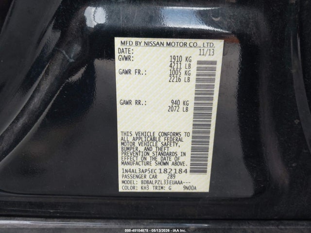 Nissan ALTIMA 2.5 2014 1N4AL3AP5EC182184 Image 9