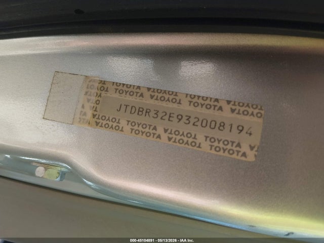 2003 Toyota Corolla Ce/le მანქანა იყიდება აუქციონზე, vin: JTDBR32E932008194, აუქციონის ნომერი: 45104891