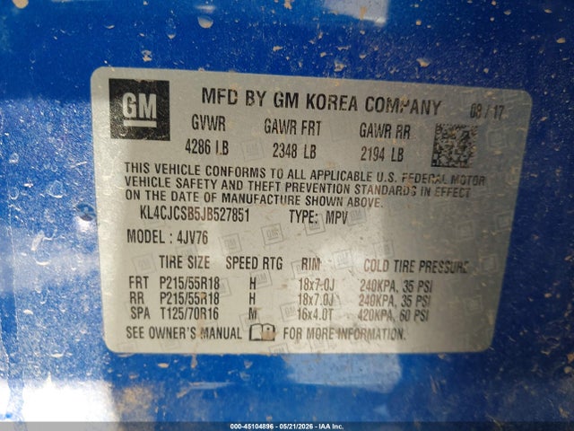 KL4CJCSB5JB527851 Buick Encore Essence