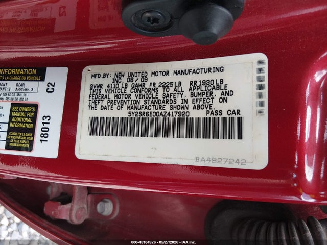 Aukcja sprzedaży 2010 Pontiac Vibe Gt, vin: 5Y2SR6E00AZ417920, numer aukcji: 45104926