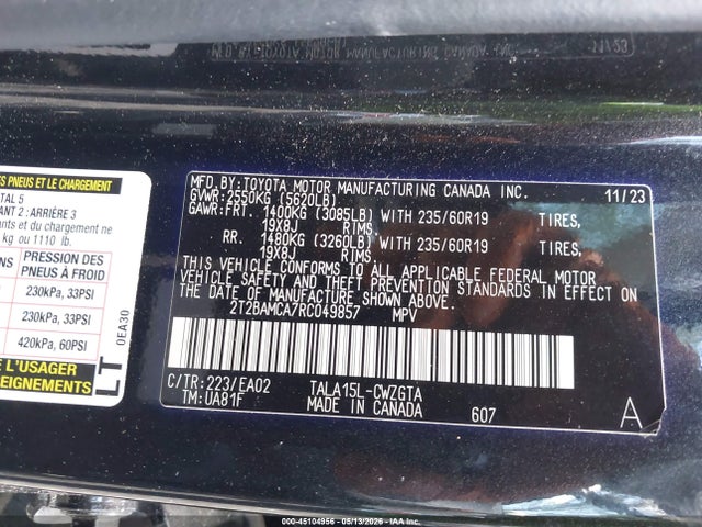 Aukcja sprzedaży 2024 Lexus Rx 350 Premium, vin: 2T2BAMCA7RC049857, numer aukcji: 45104956