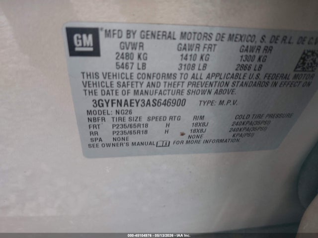 Продажа на аукционе авто 2010 Cadillac Srx Luxury Collection, vin: 3GYFNAEY3AS646900, номер лота: 45104976
