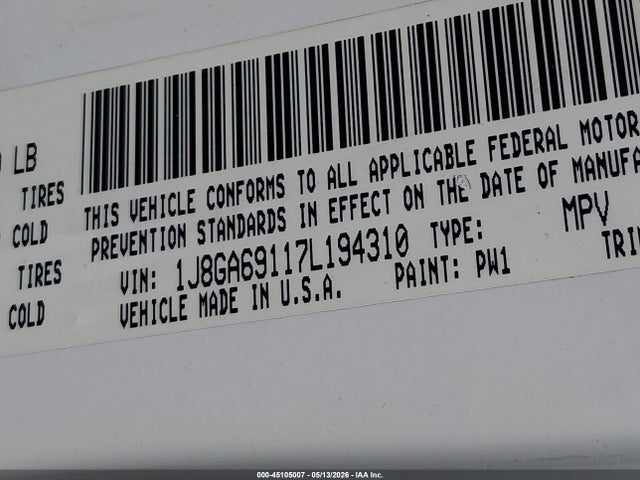 Aukcja sprzedaży 2007 Jeep Wrangler Unlimited Rubicon, vin: 1J8GA69117L194310, numer aukcji: 45105007