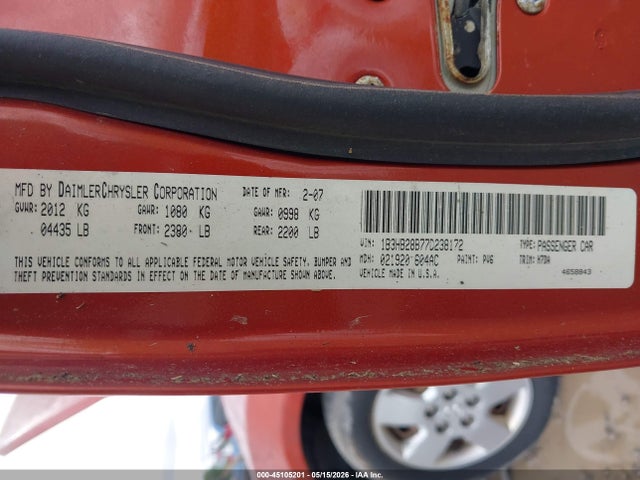 Продаж на аукціоні авто 2007 Dodge Caliber, vin: 1B3HB28B77D238172, номер лоту: 45105201