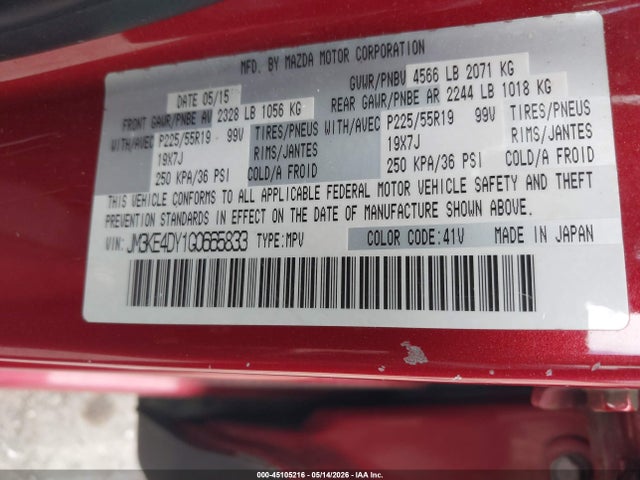 Aukcja sprzedaży 2016 Mazda Cx-5 Grand Touring, vin: JM3KE4DY1G0665833, numer aukcji: 45105216