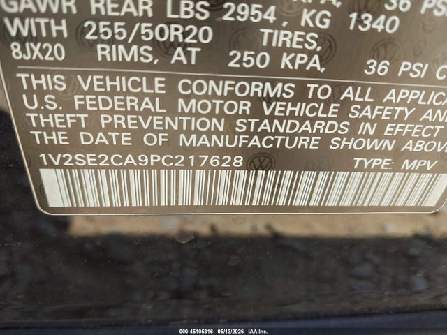 Aukcja sprzedaży 2023 Volkswagen Atlas Cross Sport 3.6l V6 Sel/3.6l V6 Sel R-line Black, vin: 1V2SE2CA9PC217628, numer aukcji: 45105316