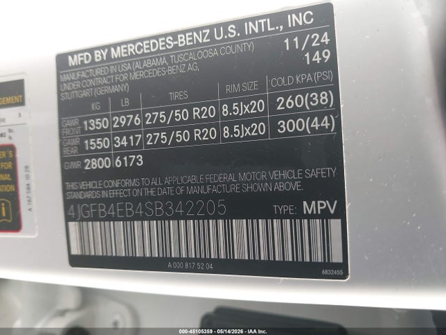 Mercedes-Benz GLE 350 2025 4JGFB4EB4SB342205 Image 9