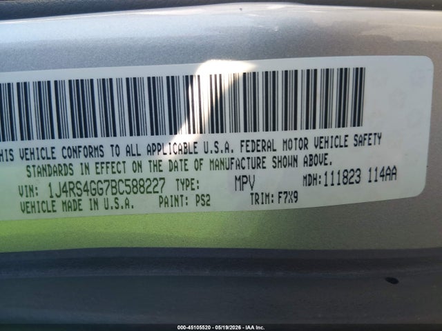 Aukcja sprzedaży 2011 Jeep Grand Cherokee Laredo, vin: 1J4RS4GG7BC588227, numer aukcji: 45105520
