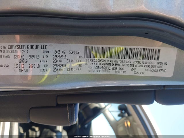 2015 Jeep Cherokee Limited მანქანა იყიდება აუქციონზე, vin: 1C4PJMDS1FW510958, აუქციონის ნომერი: 45105669