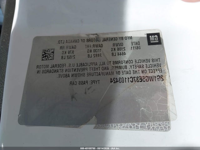 45105780 :رقم المزاد ، 2G1WG5E37C1103424 vin ، 2012 Chevrolet Impala Lt مزاد بيع