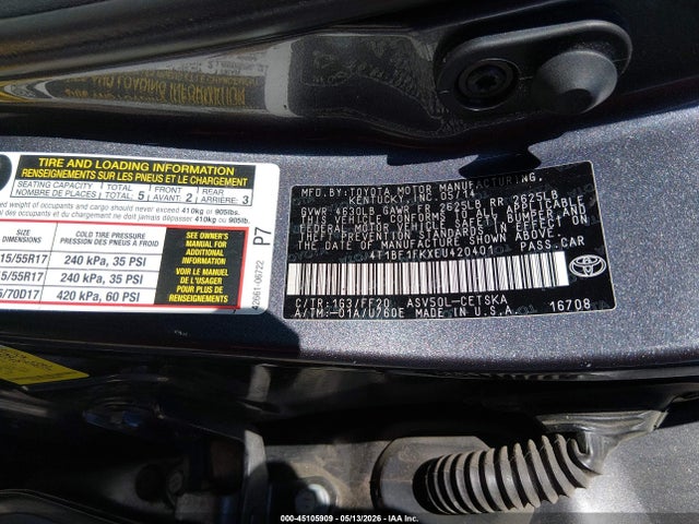 2014 Toyota Camry Se მანქანა იყიდება აუქციონზე, vin: 4T1BF1FKXEU420401, აუქციონის ნომერი: 45105909