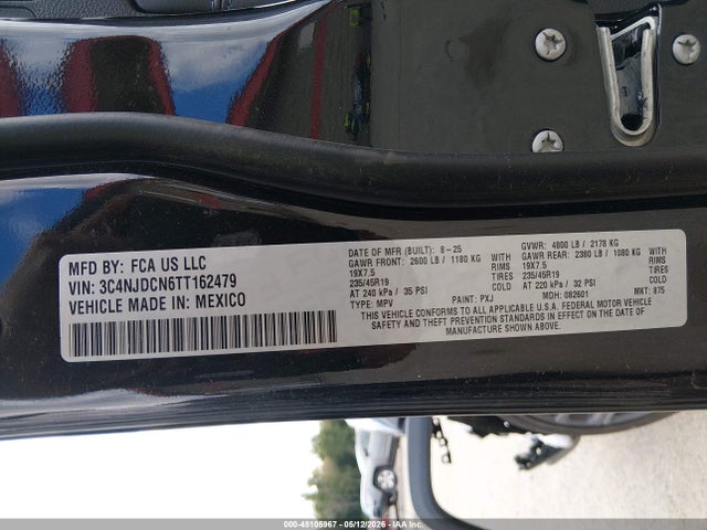 Aukcja sprzedaży 2026 Jeep Compass Limited Altitude, vin: 3C4NJDCN6TT162479, numer aukcji: 45105967