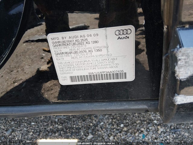 Продажа на аукционе авто 2010 Audi Q5 3.2 Premium, vin: WA1LKAFP3AA007435, номер лота: 45106072
