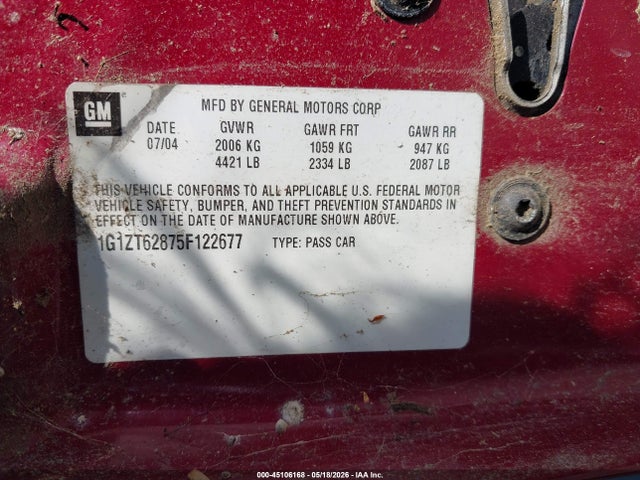 Продажа на аукционе авто 2005 Chevrolet Malibu Maxx Ls, vin: 1G1ZT62875F122677, номер лота: 45106168