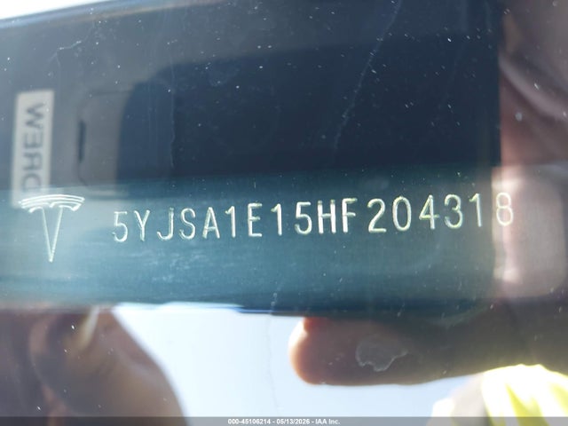 Продаж на аукціоні авто 2017 Tesla Model S 60/75, vin: 5YJSA1E15HF204318, номер лоту: 45106214