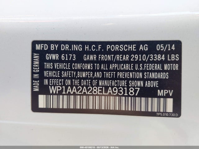 Porsche Cayenne Platinum Edition 2014 WP1AA2A28ELA93187 Image 9