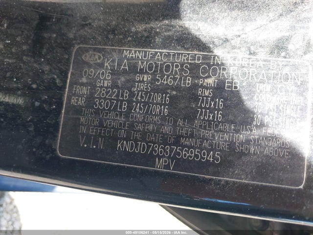 Продажа на аукционе авто 2007 Kia Sorento, vin: KNDJD736375695945, номер лота: 45106241