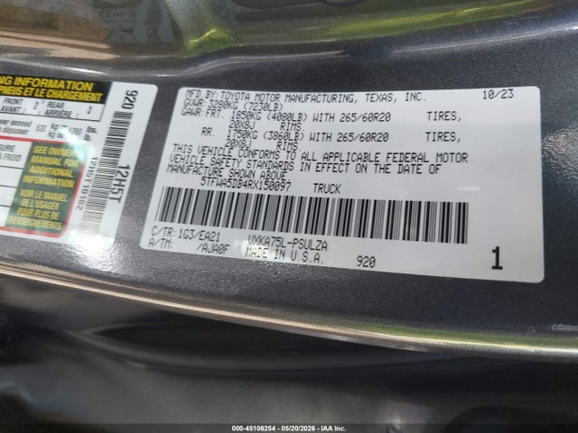 5TFWA5DB4RX150097 Toyota Tundra Limited