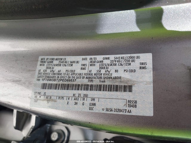 1FT8W3BT2PED89537 Ford F-350 Lariat