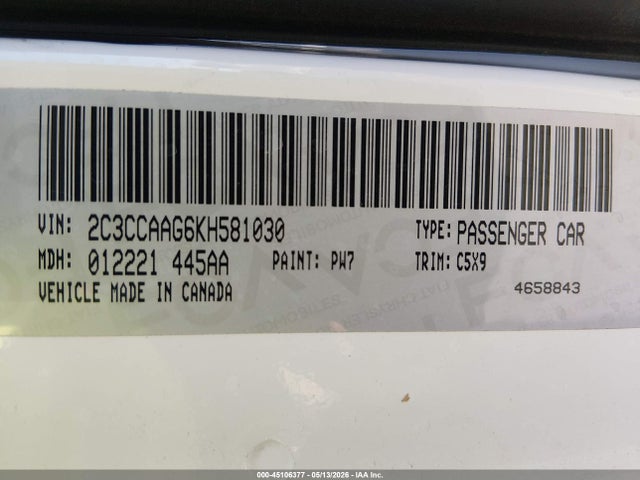 Chrysler 300 Touring 2019 2C3CCAAG6KH581030 Image 9