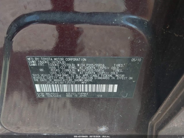 Aukcja sprzedaży 2011 Scion Xb, vin: JTLZE4FE6B1125573, numer aukcji: 45106409