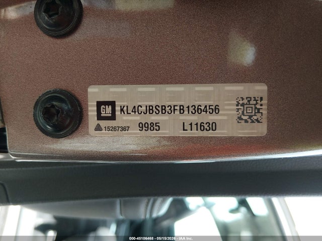 Aukcja sprzedaży 2015 Buick Encore Convenience, vin: KL4CJBSB3FB136456, numer aukcji: 45106468