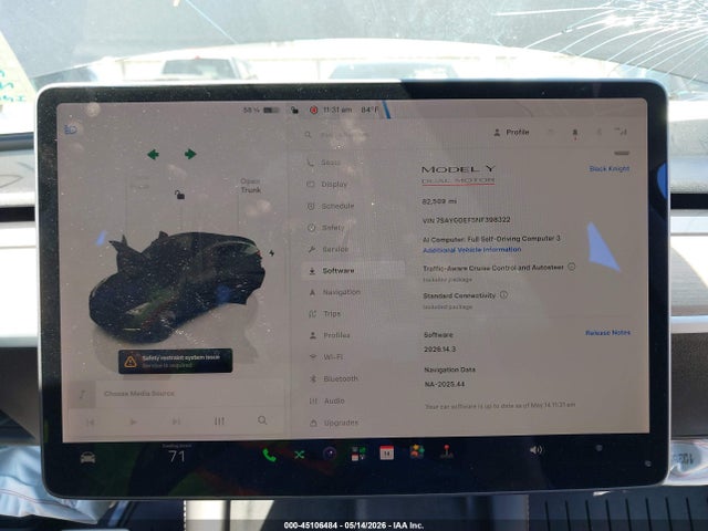 Продажа на аукционе авто 2022 Tesla Model Y Performance Dual Motor All-wheel Drive, vin: 7SAYGDEF5NF398322, номер лота: 45106484