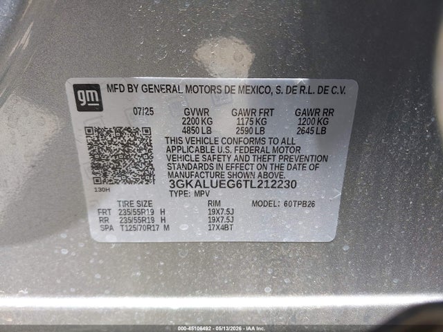 Продажа на аукционе авто 2026 Gmc Terrain Awd Elevation, vin: 3GKALUEG6TL212230, номер лота: 45106492