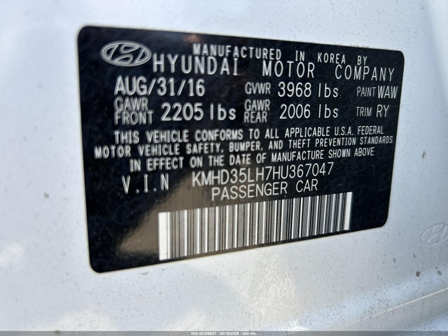 Продажа на аукционе авто 2017 Hyundai Elantra Gt, vin: KMHD35LH7HU367047, номер лота: 45106647