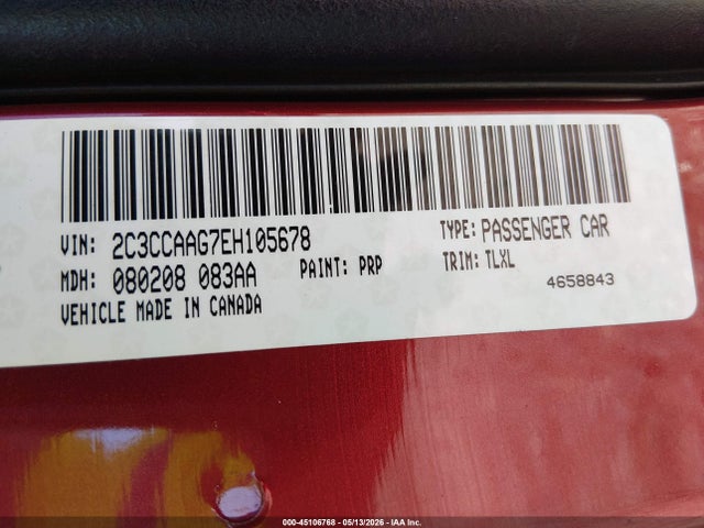 Aukcja sprzedaży 2014 Chrysler 300, vin: 2C3CCAAG7EH105678, numer aukcji: 45106768