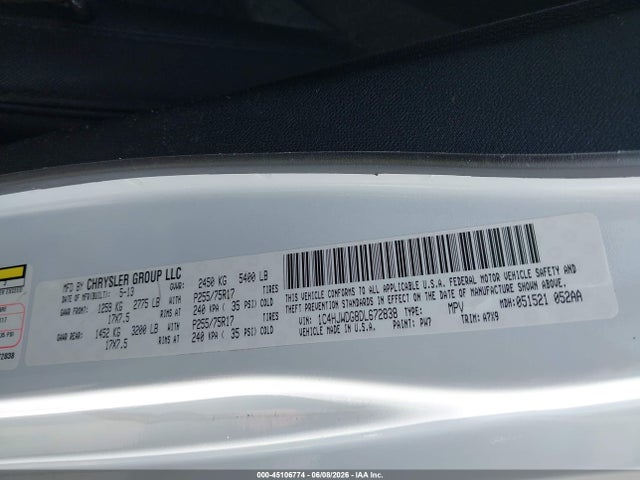 45106774 :رقم المزاد ، 1C4HJWDG8DL672838 vin ، 2013 Jeep Wrangler Unlimited Sport مزاد بيع