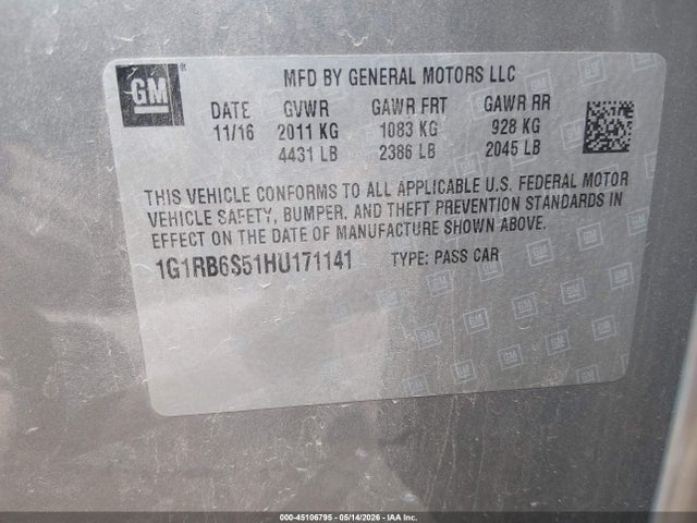 1G1RB6S51HU171141 Chevrolet Volt Premier