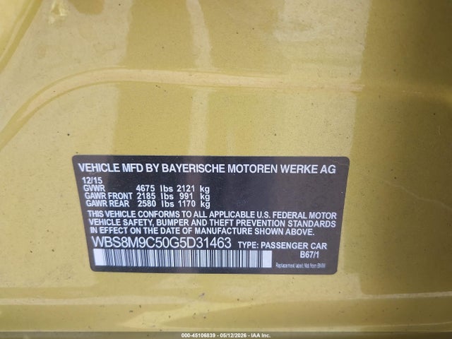 BMW M3 2016 WBS8M9C50G5D31463 Image 9