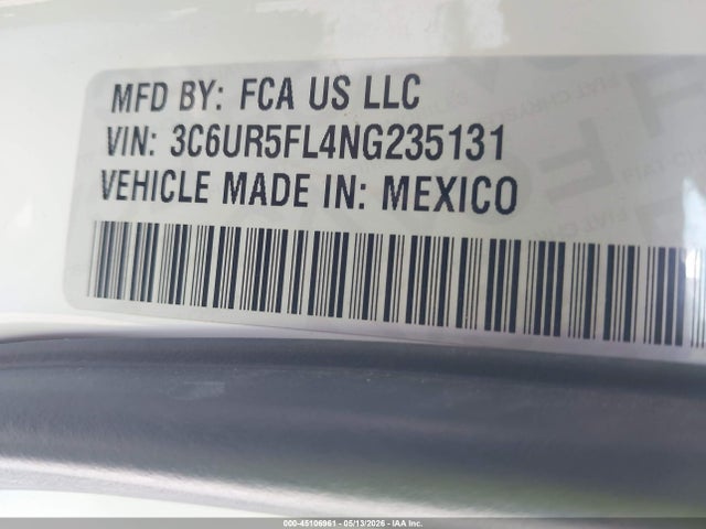 Aukcja sprzedaży 2022 Ram 2500 Laramie  4x4 6'4 Box, vin: 3C6UR5FL4NG235131, numer aukcji: 45106961