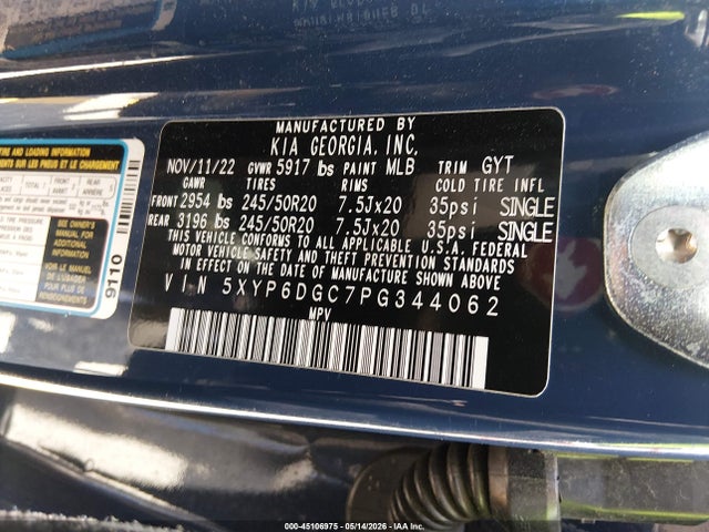 Продаж на аукціоні авто 2023 Kia Telluride S, vin: 5XYP6DGC7PG344062, номер лоту: 45106975