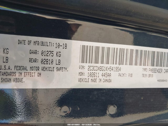 Dodge Charger Sxt Rwd 2019 2C3CDXBG1KH541954 Image 9