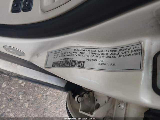 Продажа на аукционе авто 1998 Audi A8 4.2, vin: WAUBG34D0WN009342, номер лота: 45106980