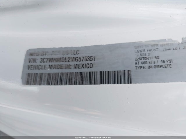 Продаж на аукціоні авто 2021 Ram 5500, vin: 3C7WRMDL2MG576351, номер лоту: 45107027