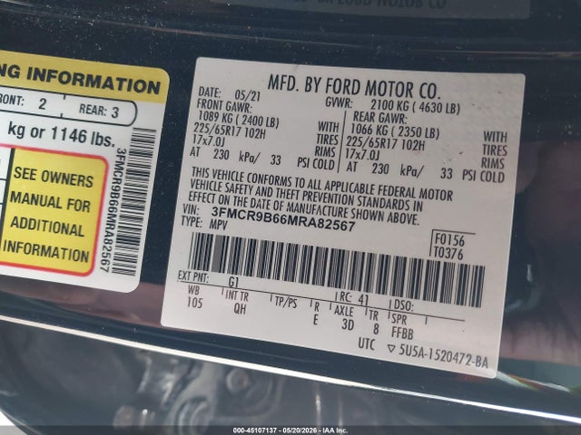 3FMCR9B66MRA82567 Ford Bronco Sport Big Bend
