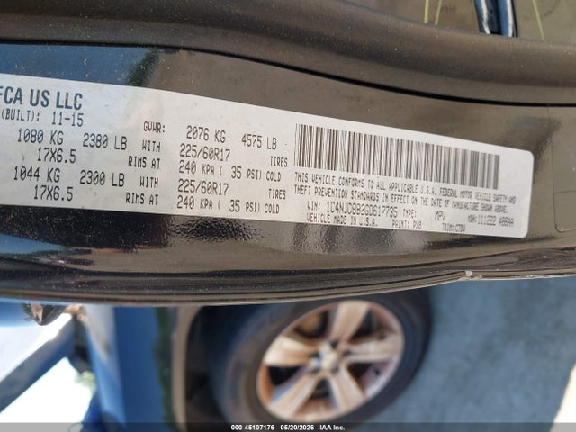Продаж на аукціоні авто 2016 Jeep Compass Sport, vin: 1C4NJDBB2GD617735, номер лоту: 45107176