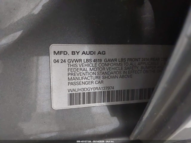 Продаж на аукціоні авто 2024 Audi S3 Premium Plus Tfsi Quattro S Tronic, vin: WAUH3DGY0RA137974, номер лоту: 45107184