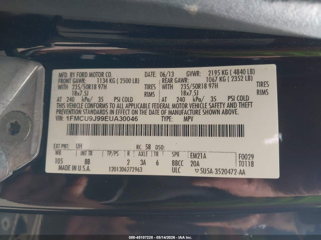 Ford Escape Titanium 2014 1FMCU9J99EUA30046 Image 9