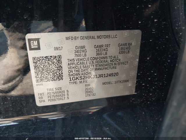 Продаж на аукціоні авто 2018 Gmc Yukon Xl Denali, vin: 1GKS2HKJ1JR124920, номер лоту: 45107266